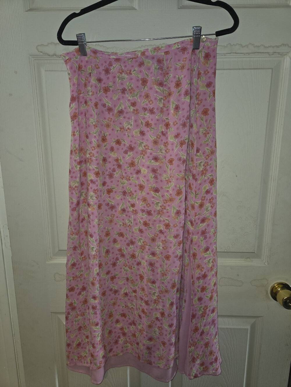 Vintage Sigred Olsen Pink Floral Maxi Skirt Size 12
